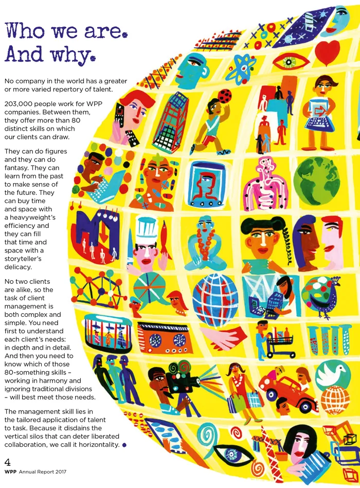 Illustrated globe with diverse people and various cultural icons