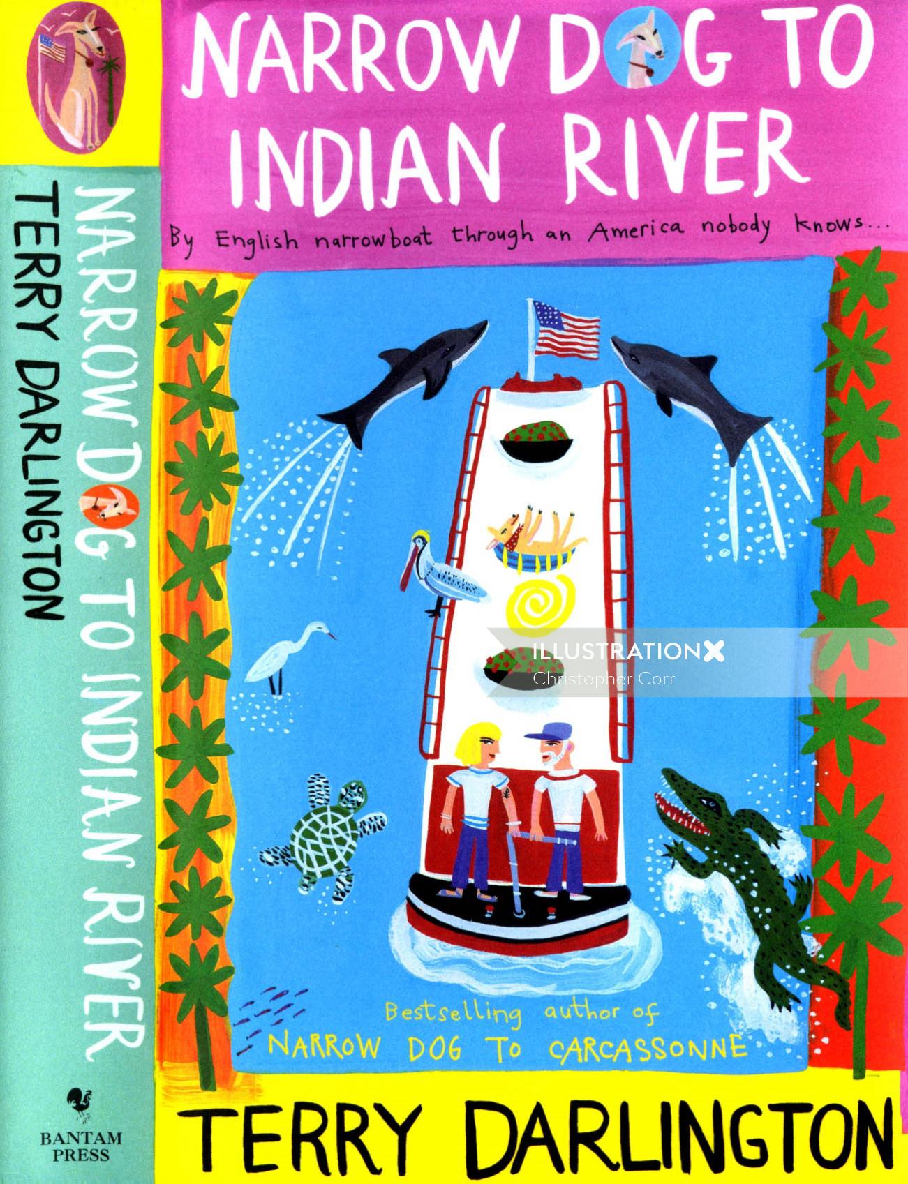 cão estreito de arte média mista para o rio indiano