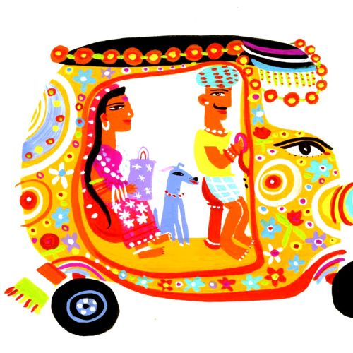 Pictorial representation of a Rickshaw