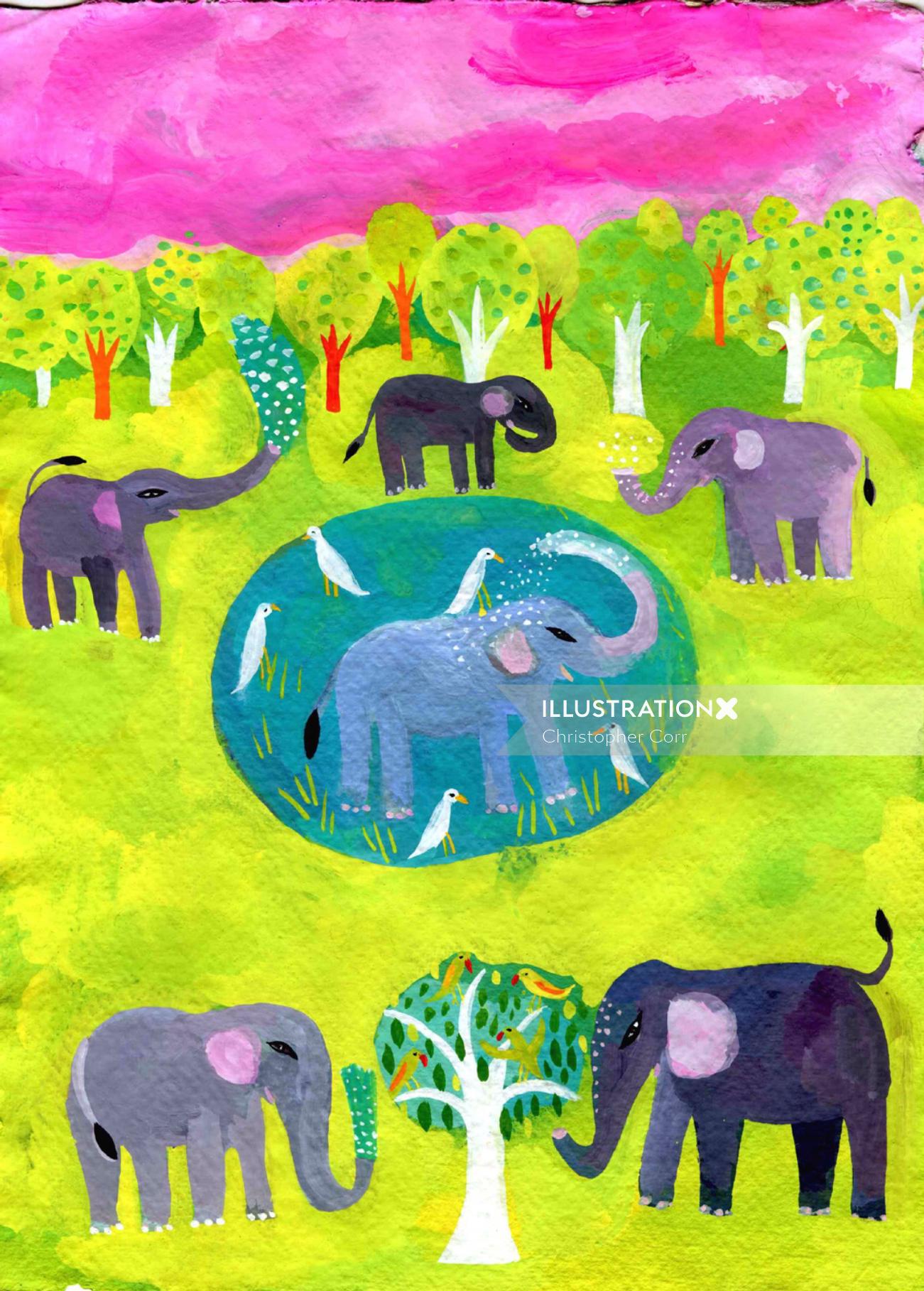 Animais elefante floresta