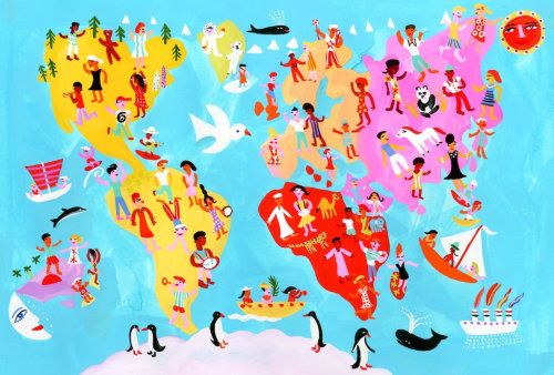 World Party Map illustration