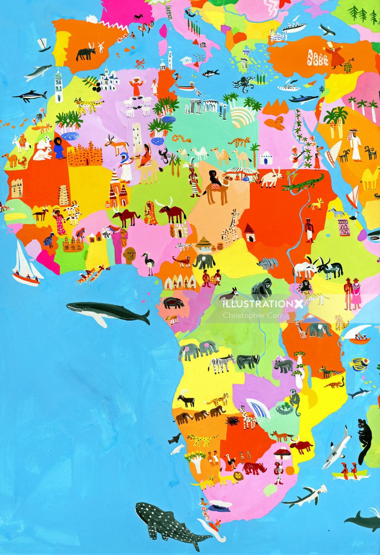 Arquitetura de mapa da África