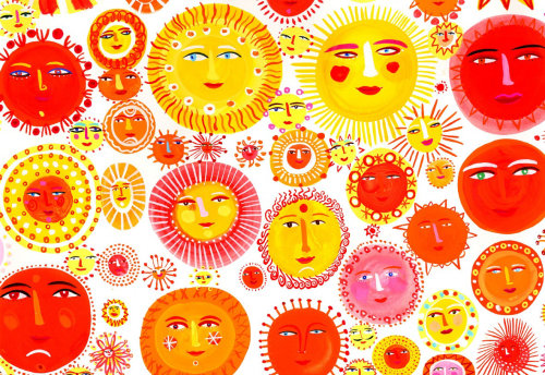 克里斯托弗·科尔的不同彩色的太阳图