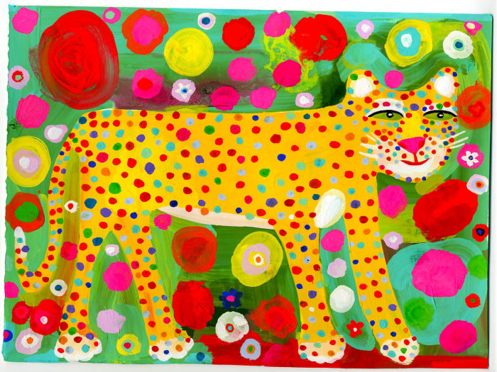 Illustration of a leopard for a book geared for youngsters