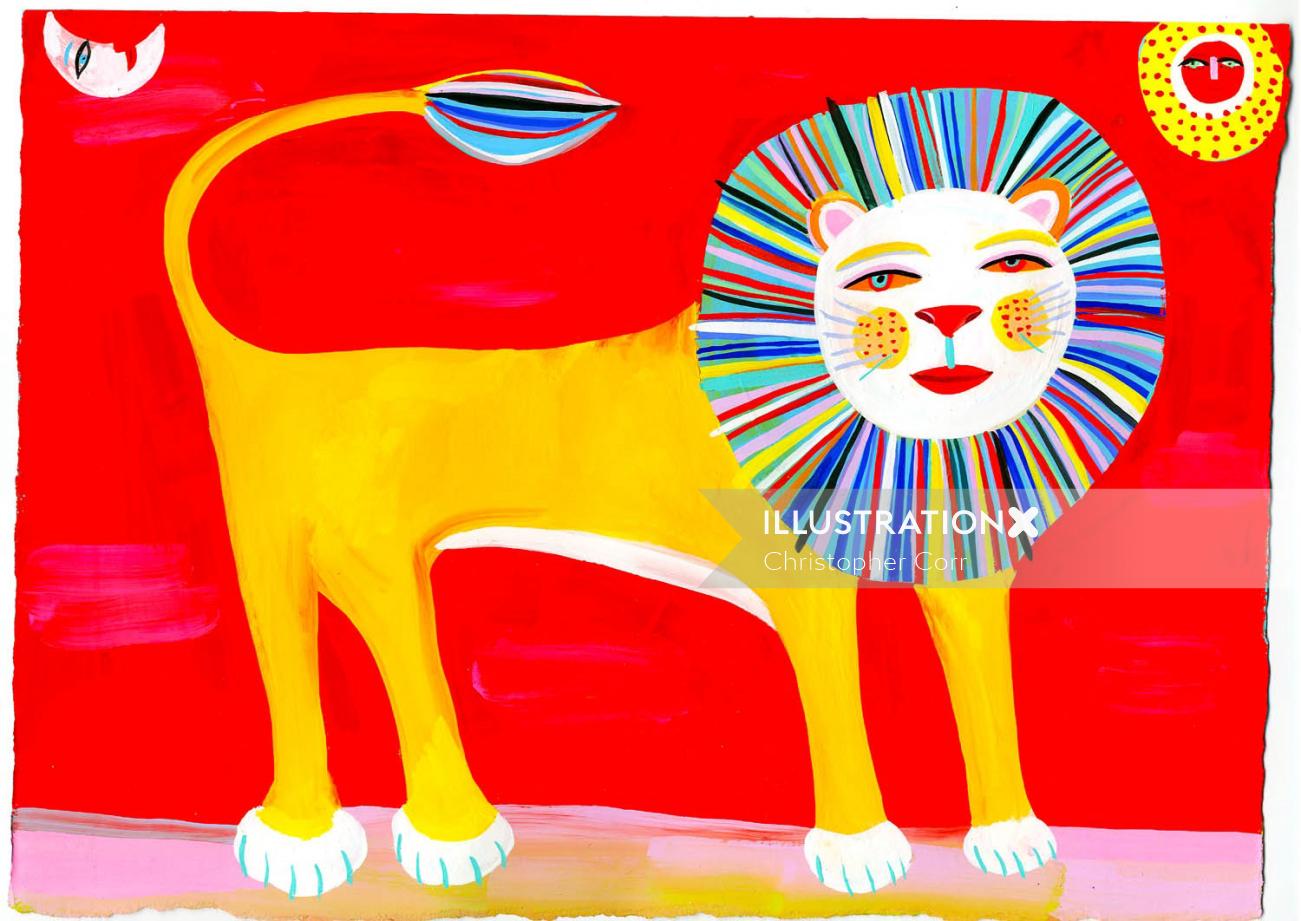 Ilustração do leão por Christopher Corr
