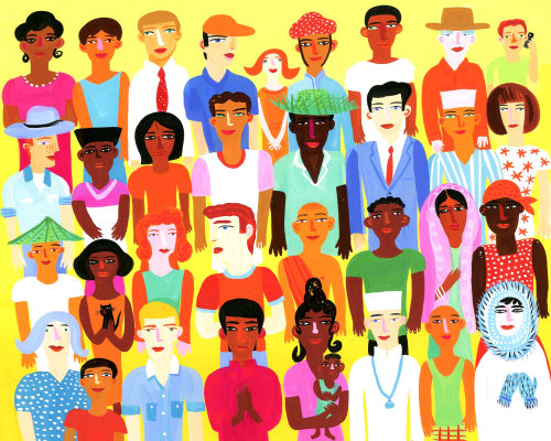 All people around the world in a picture - an illustration by Christopher Corr