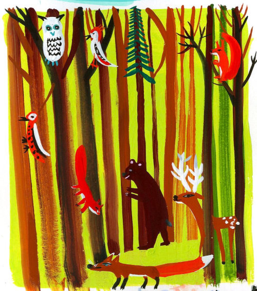An illustration for Teremok in the forest by  Christopher Corr