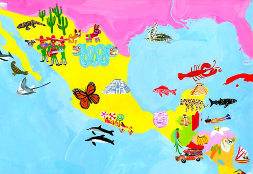 Cartoon Map of Mexico - An illustration by Christopher Corr