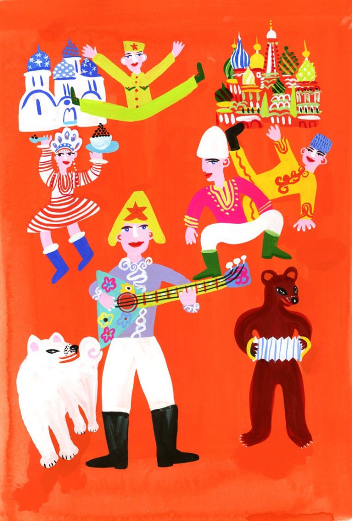 Illustration in the style of Russian tradition
