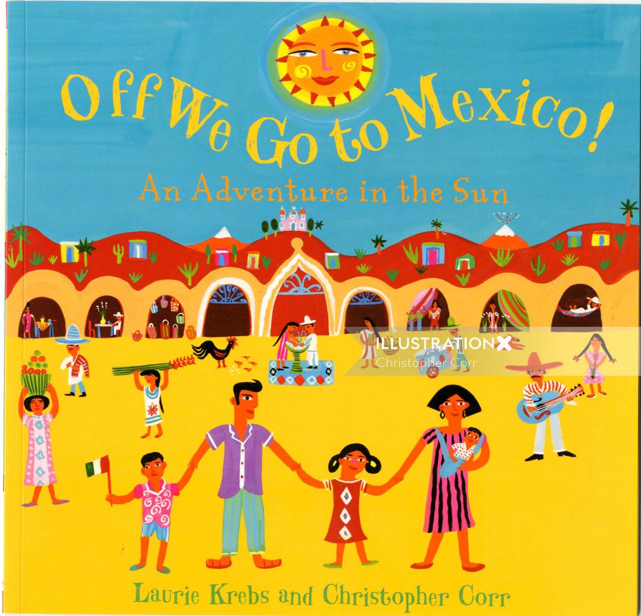 Cover design for the "Off We Go to Mexico!" book