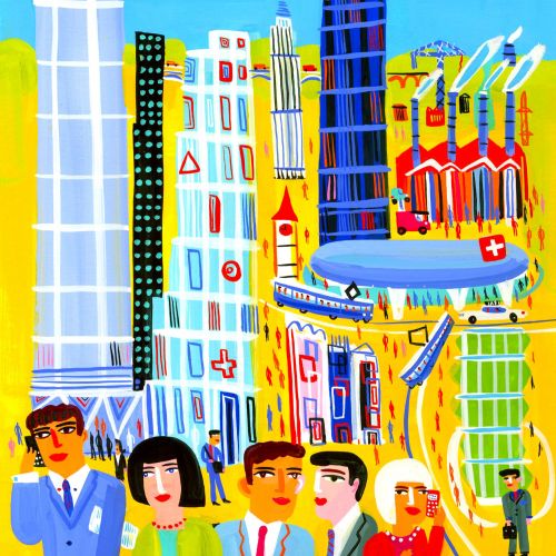People and buildings illustration by Christopher Corr