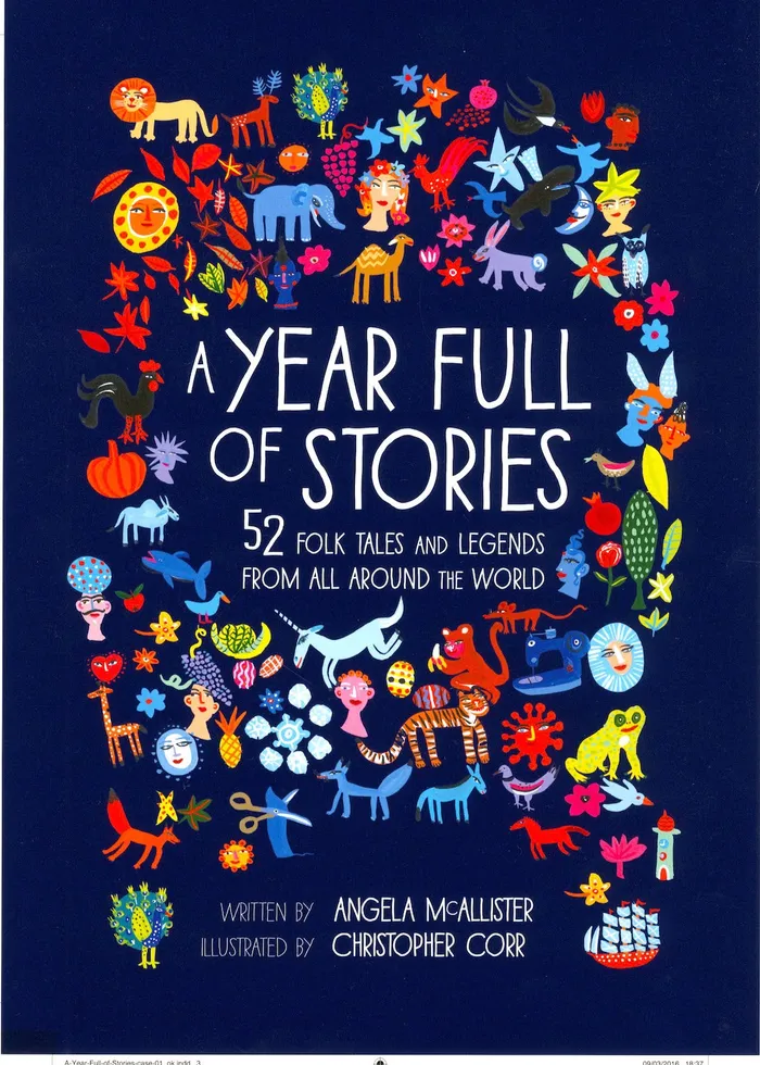 Cover illustration for A Year Full of Stories book by Angela McAllister