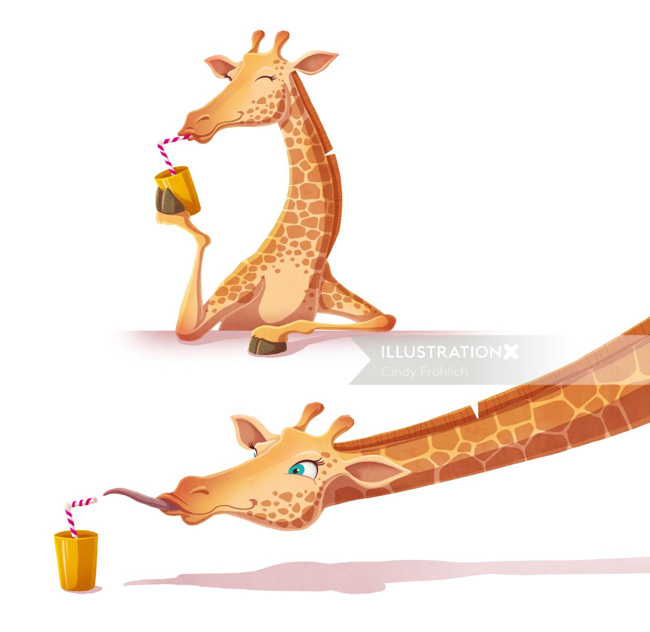 Animal character design of Giraffe