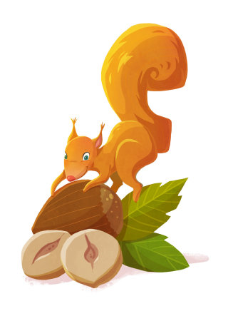Design de personagem animal esquilo vermelho por Cindy Fröhlich