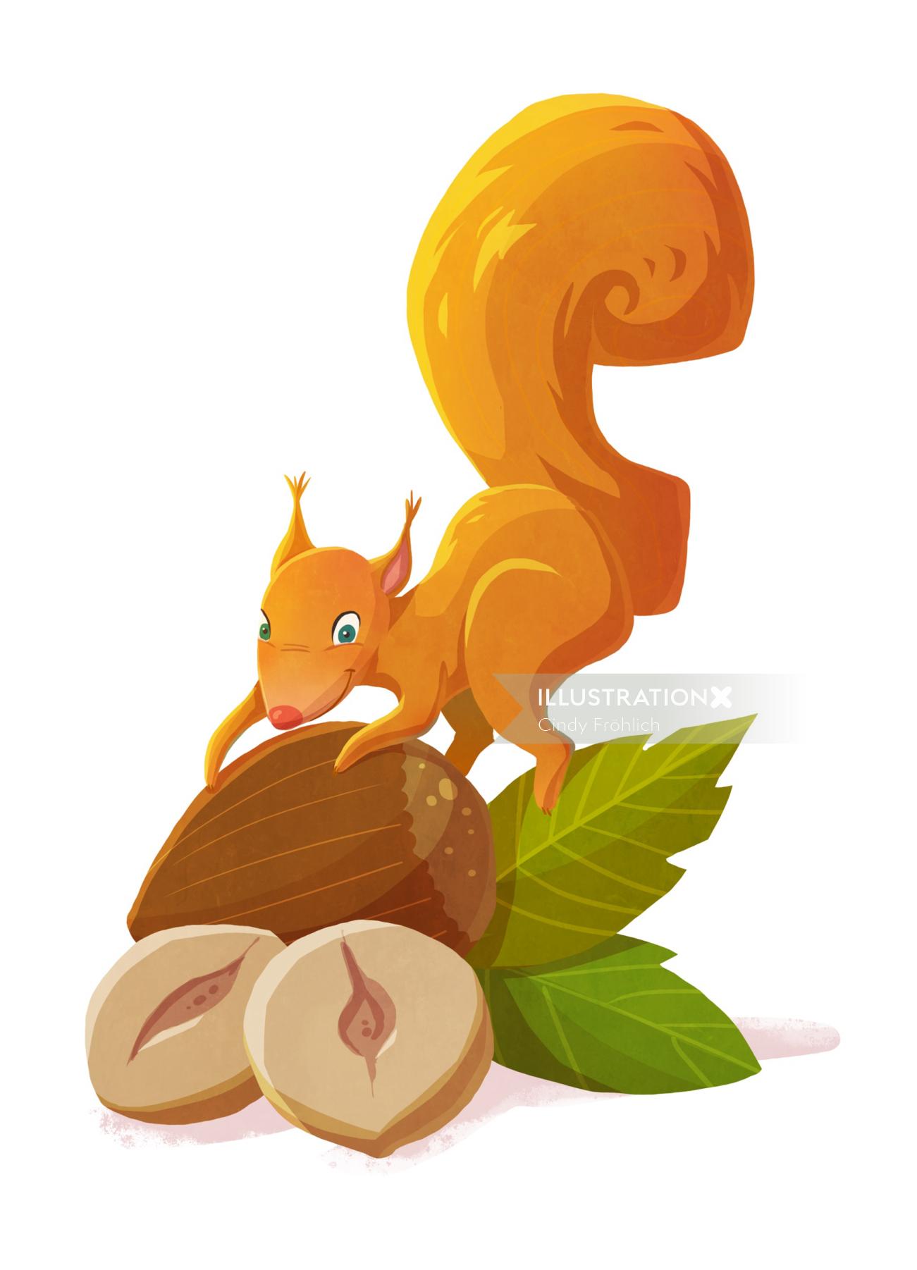 Red Squirrel animal character design by Cindy Fröhlich