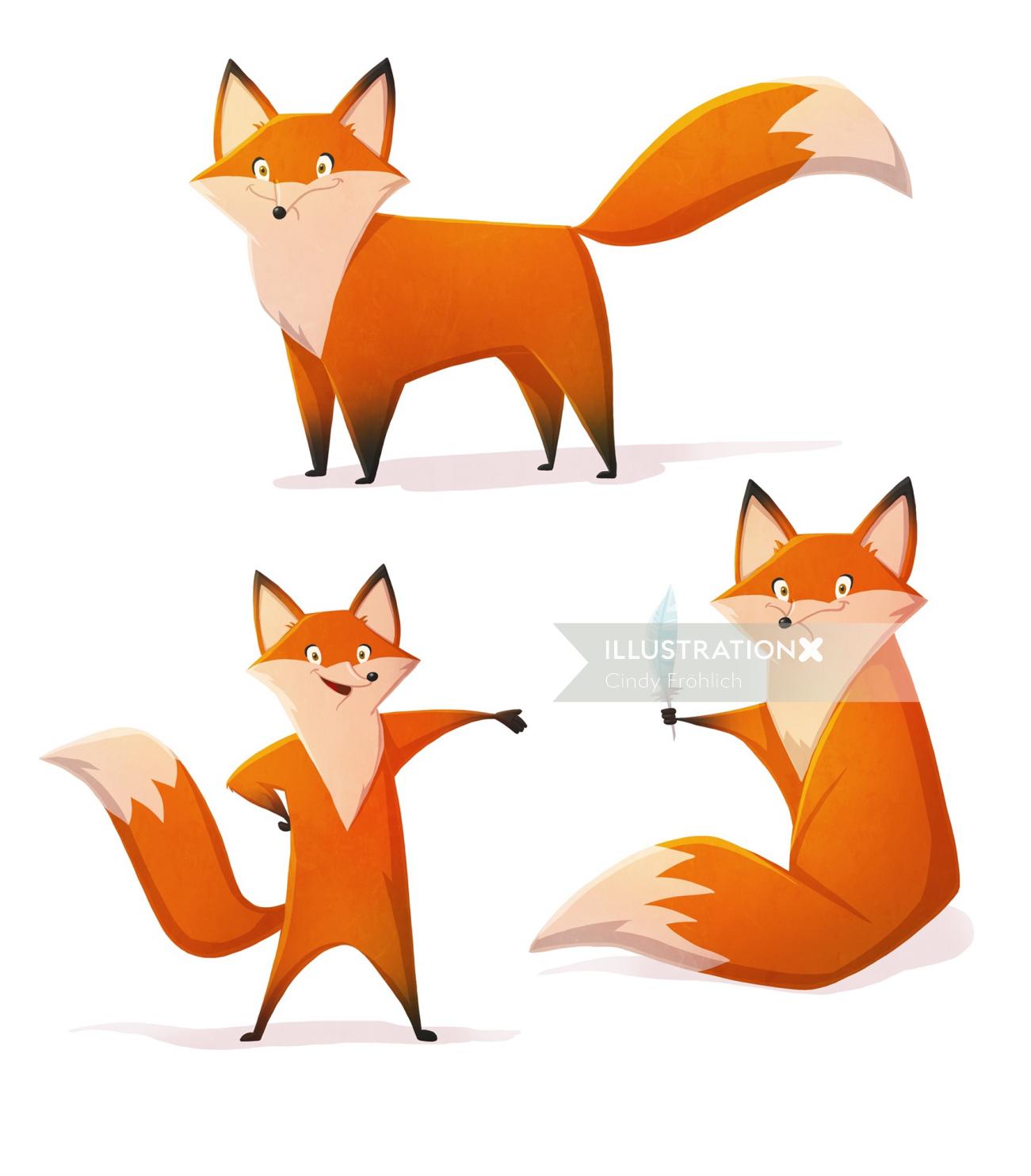 Animal character red fox
