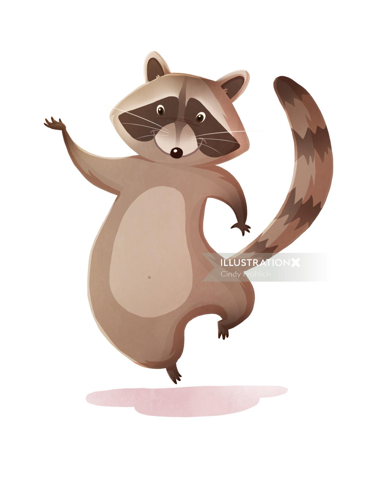 Raccoons animal character design 