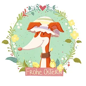 Graphic illustration Frohe Ostern
