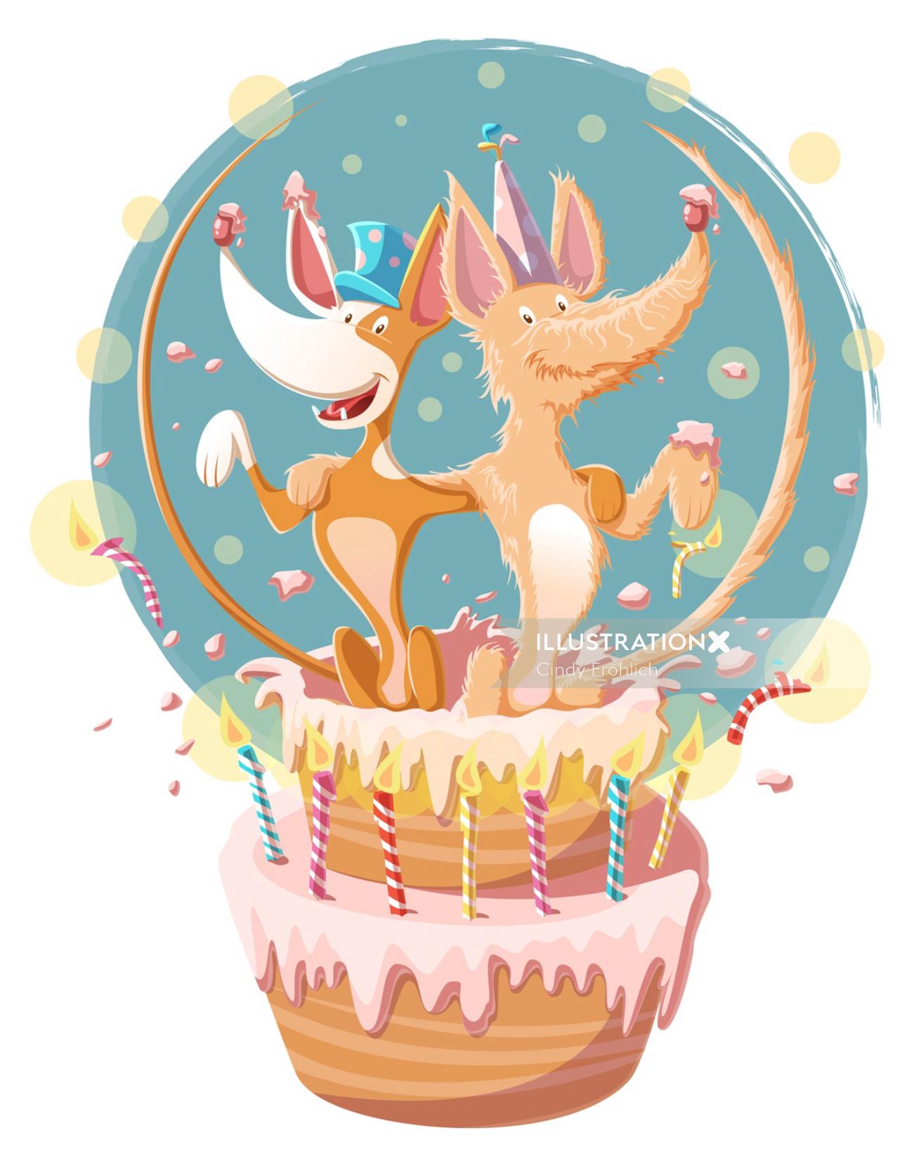 children illustration Animal birthday
