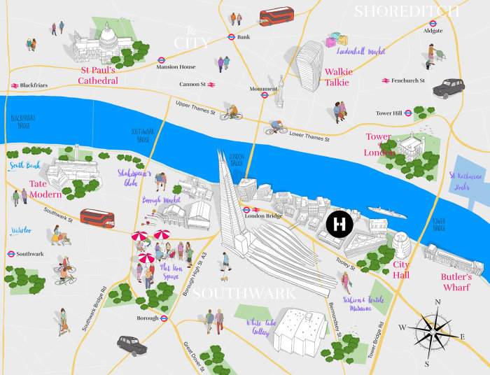 Mapa promocional de rebranding da London Bridge–Tooley Street