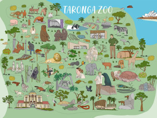 Mapa del Zoológico de Taronga para TV Viasat World