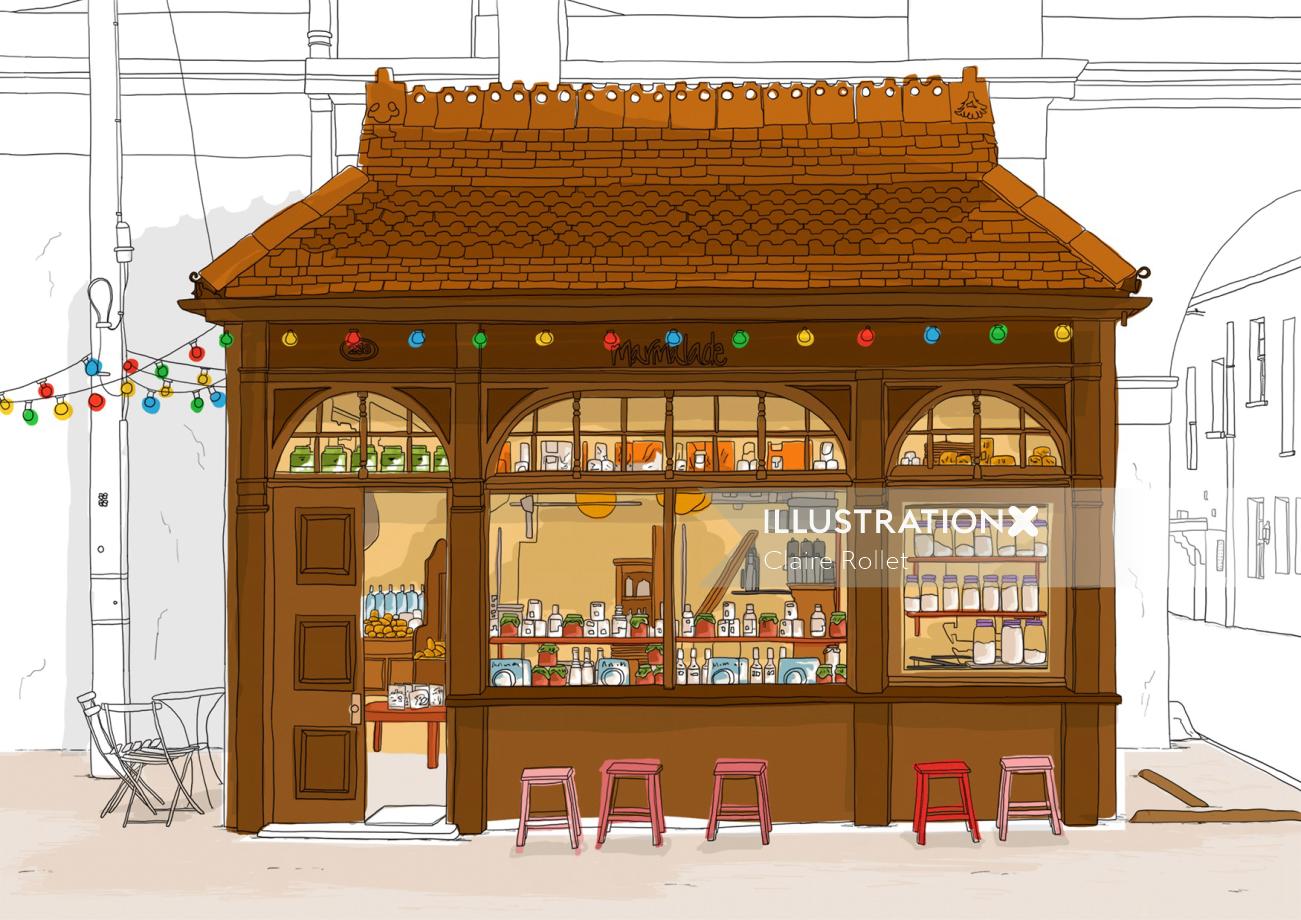 illustration of local cafe Marmalade Brighton