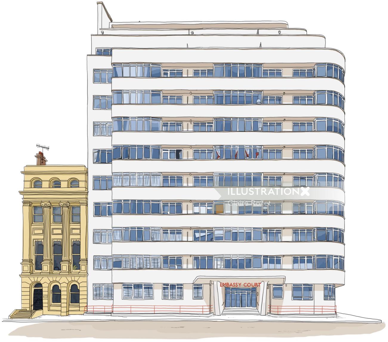La arquitectura británica modernista de Embassy Court, Brighton