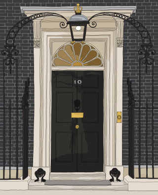Desenho arquitetônico do No.10 Downing Street