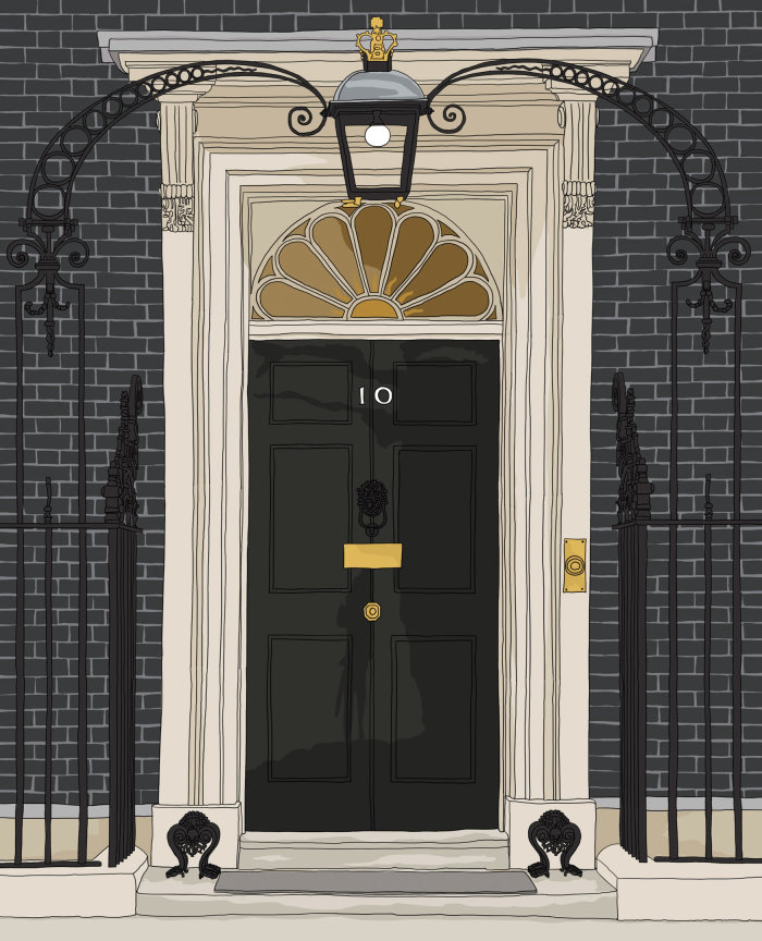 Desenho arquitetônico de No.10 Downing Street