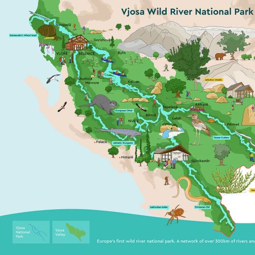 Albania's Vjosa national park map