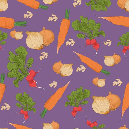 Wallpaper with a vegetable pattern