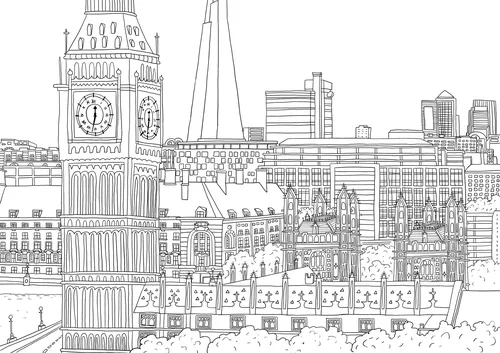 An aerial view of London's Houses of Parliament