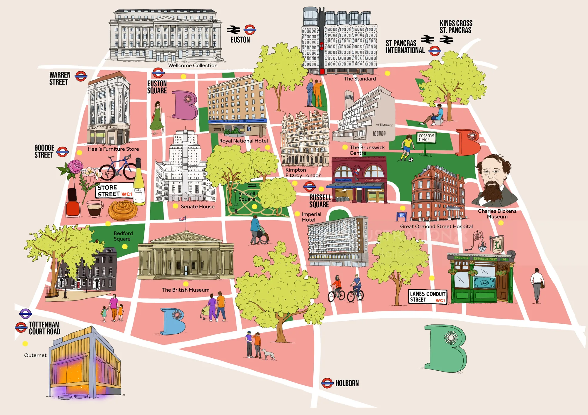 Imperial hotel london brochure with branded city map