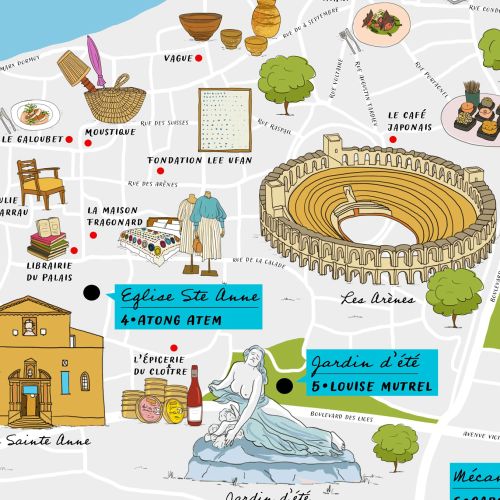 Photography festival illustrated guide map Arles