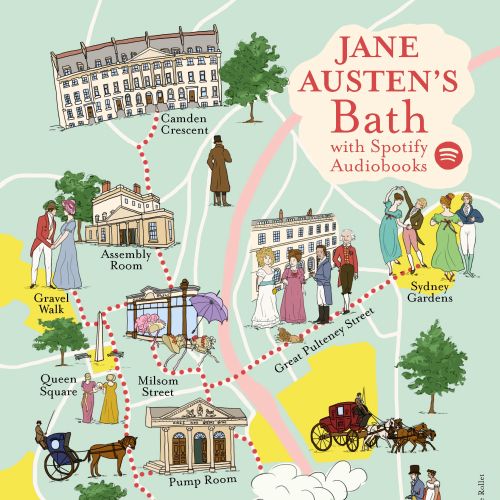 Heritage map of Jane Austen's Bath with historical sites and figures by Claire Rollet