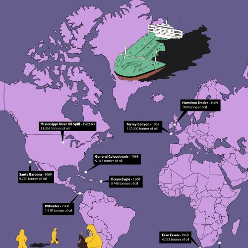 Map of historic shipwrecks and explorers worldwide by Claire Rollet