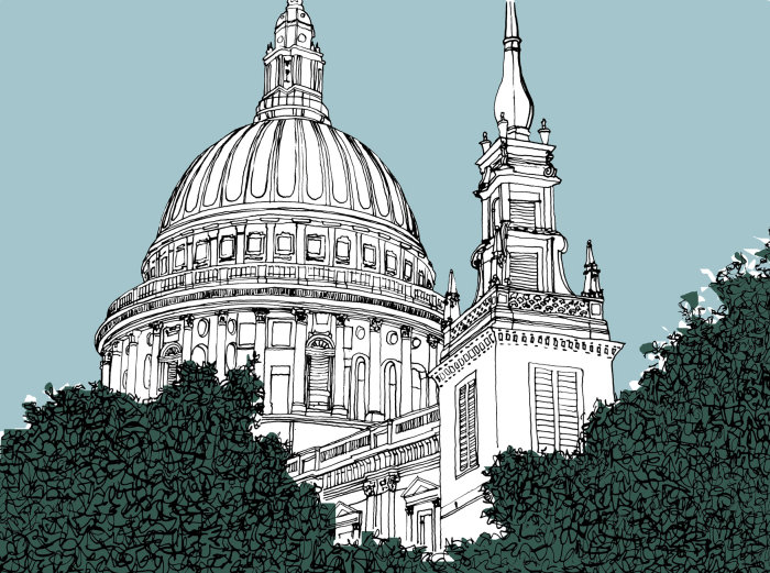 Iconic architecture of St Paul's Cathedral, London