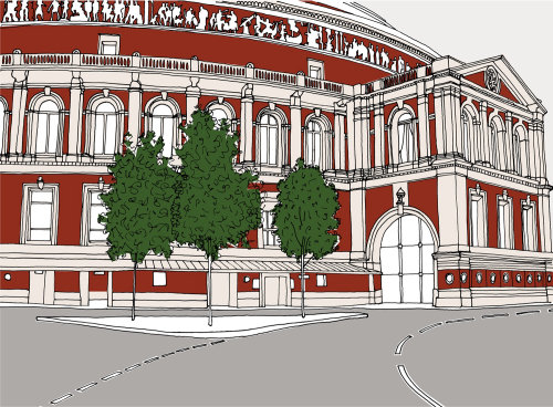 Ilustração do show do Royal Albert Hall por Claire Rollet