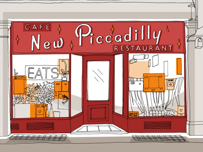 New Piccadilly Cafe illustration by Claire Rollet