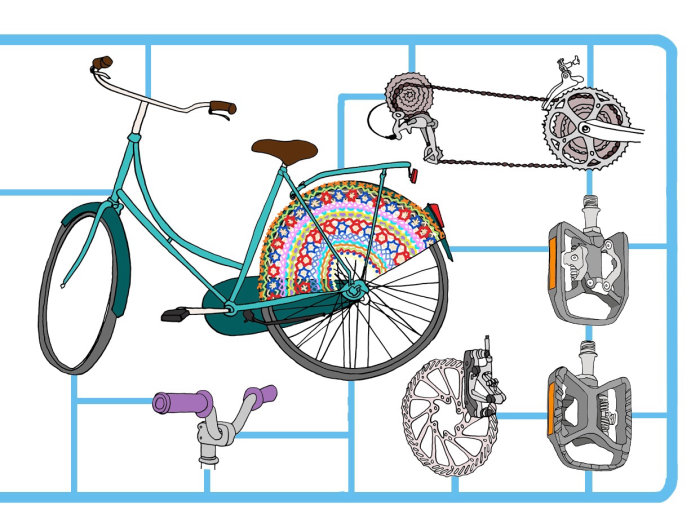 Ilustração do livro &#39;Fix your bike&#39; por Claire Rollet