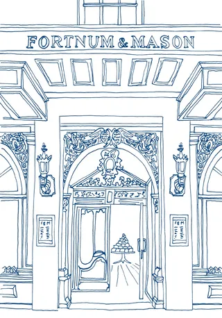 Line Drawing Of Fortnum & Mason Shop