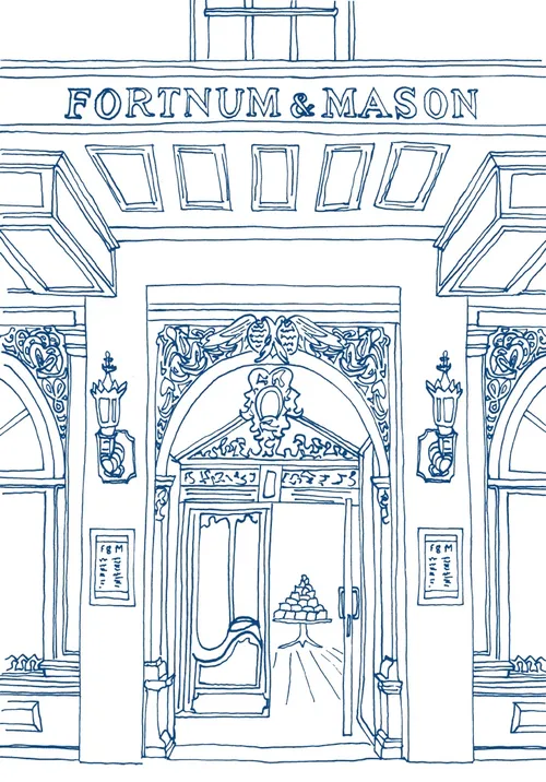Line Drawing Of Fortnum & Mason Shop