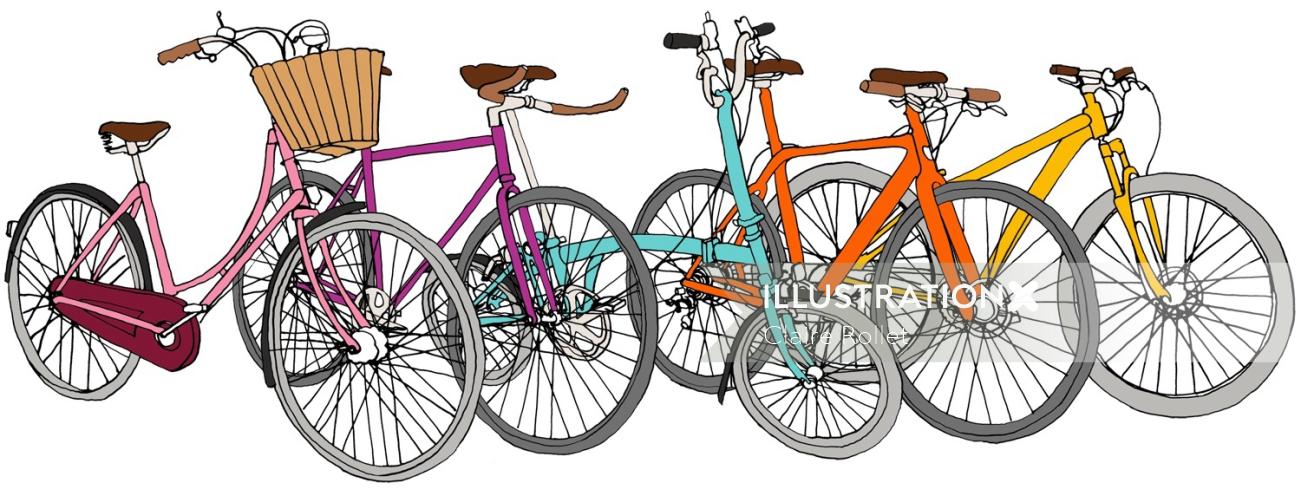 bicicletas clásicas ilustradas por Claire Rollet