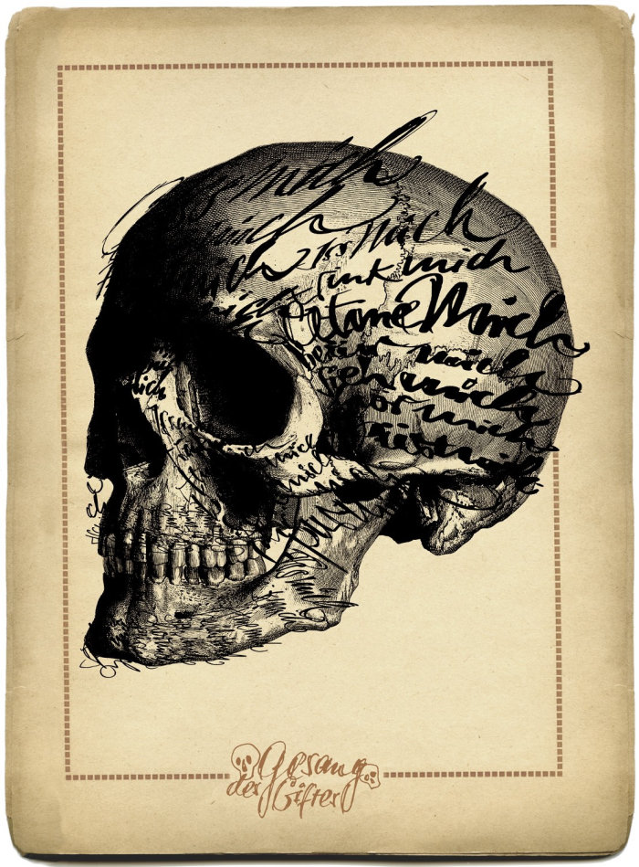 Lettering on skull
