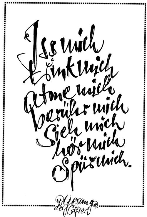 Lettering gesang des gifters

