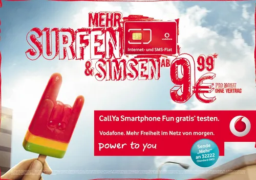 Schriftzug Mehr Surfen & SimSen
