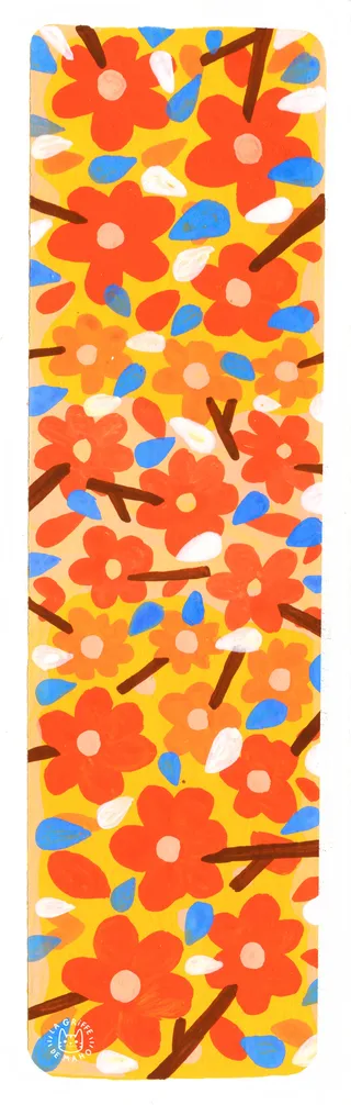 Bookmark featuring a gouache illustration for Patreon subscribers