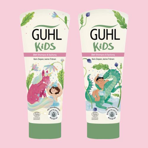 Digital design for Guhl shampoo packaging