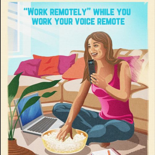 Young woman working remotely at home