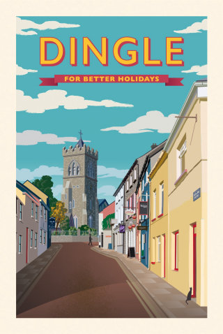 Pôster de viagem de Dingle de Colin Elgie